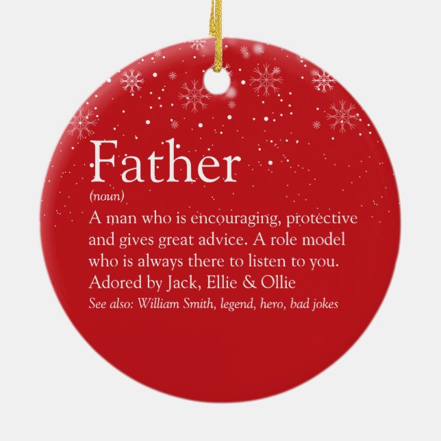 World's Best Dad Daddy Father Definition Photo Ceramic Tree Decoration (Back)