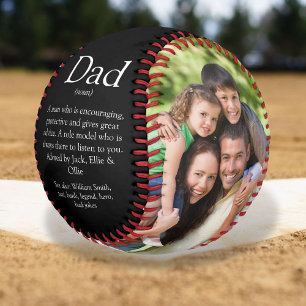 World's Best Dad Definition 2 Photo Fun Black Baseball