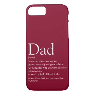 World's Best Dad Definition Fun Modern Burgundy iPhone 8/7 Case