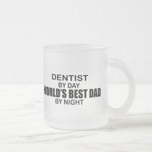 World's Best Dad - Dentist Frosted Glass Coffee Mug