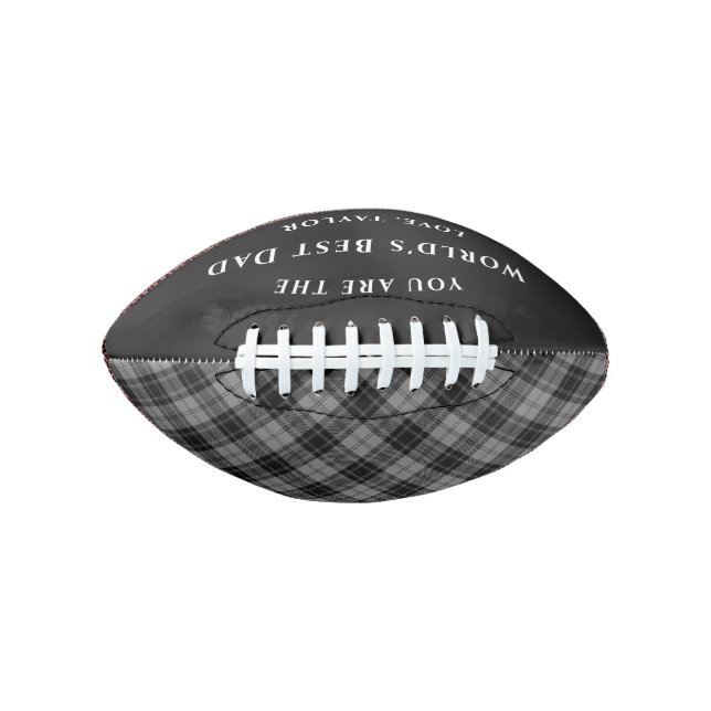 World's Best Dad Douglas Grey Tartan Plaid American Football (Front)
