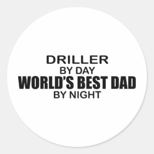 World's Best Dad - Driller Classic Round Sticker