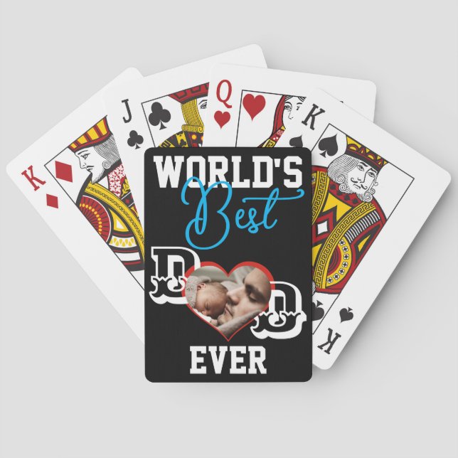 World's Best Dad ever w/ Photo Playing Cards (Back)