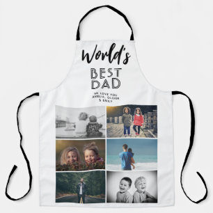 World's Best Dad Family 6 Photo Collage Apron