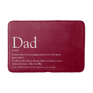 World's Best Dad Father Daddy Definition Burgundy Bath Mat