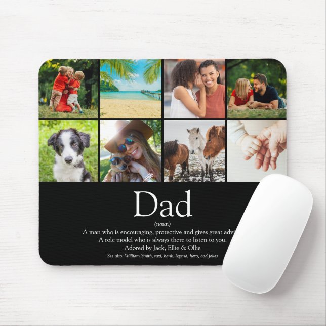 World's Best Dad Father Definition Photo Black Mouse Mat (With Mouse)