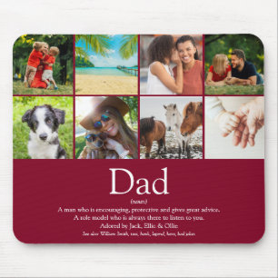World's Best Dad Father Definition Photo Burgundy Mouse Mat