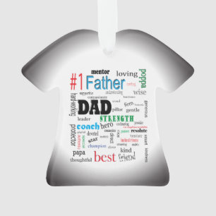 Worlds Best Dad Father Word Cloud Ornament
