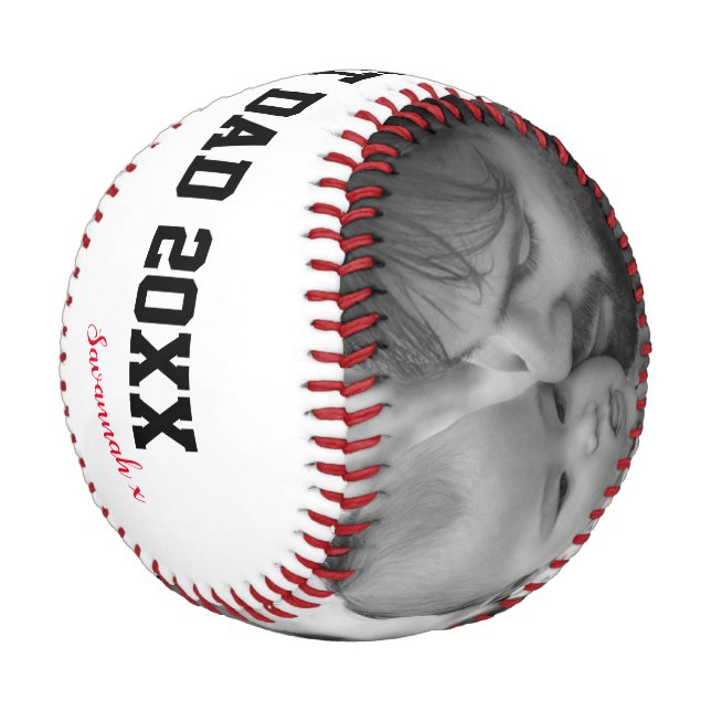 World's Best Dad Father's Day Custom 2 Photo Baseball (Angled)