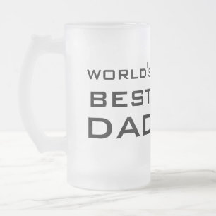 World's Best Dad  Father's Day Custom Frosted Glass Beer Mug