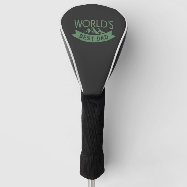 World's Best Dad Father's Day Green Golf Head Cover (Front)