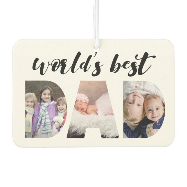 World's Best Dad | Father's Day Photo Car Air Freshener (Front)