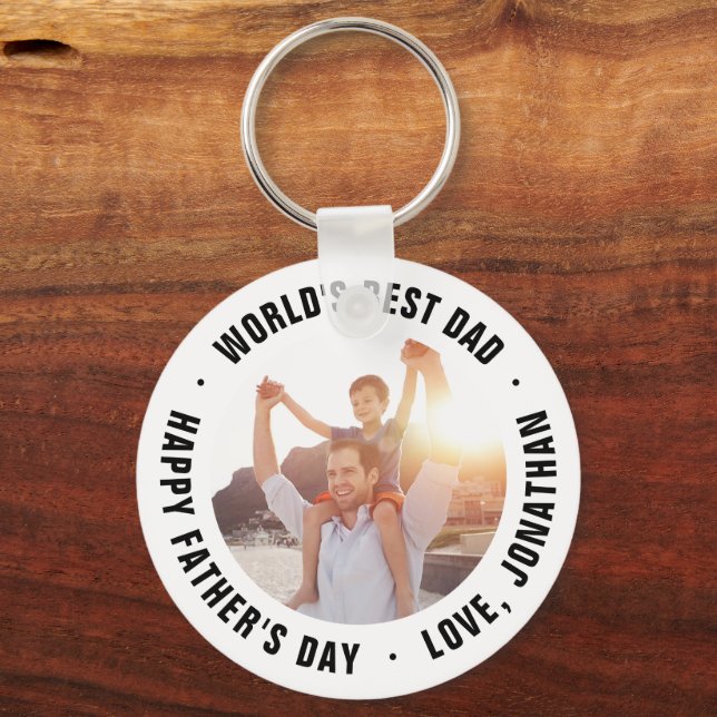 World's Best Dad Father's Day Photo Gift Key Ring (Front)
