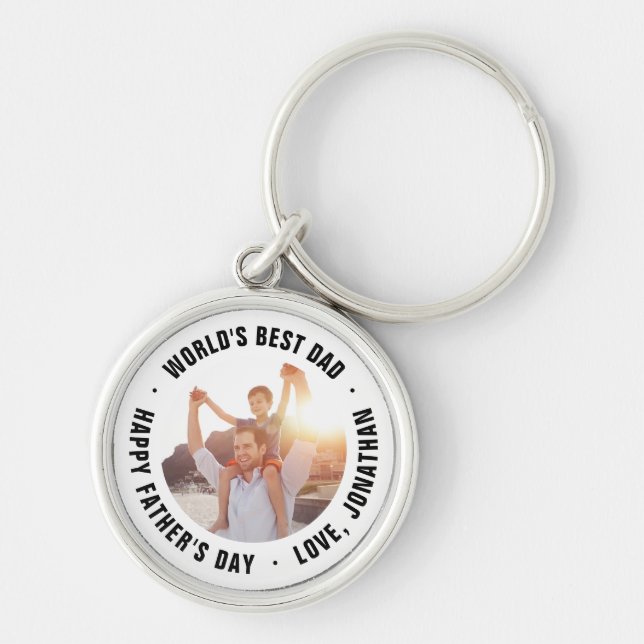 World's Best Dad Father's Day Photo Gift Key Ring (Front)