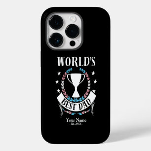 Worlds Best Dad Father's Day Trans Flag Colours iPhone 14 Pro Case