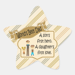 World's Best Dad First Hero First Love Stickers