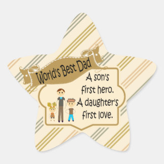 World's Best Dad First Hero First Love Stickers