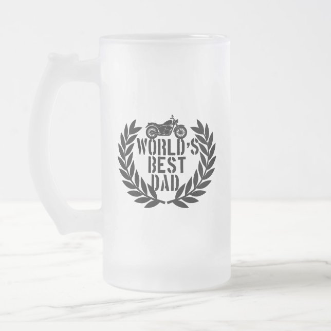 World's Best Dad  Frosted Glass Beer Mug (Left)