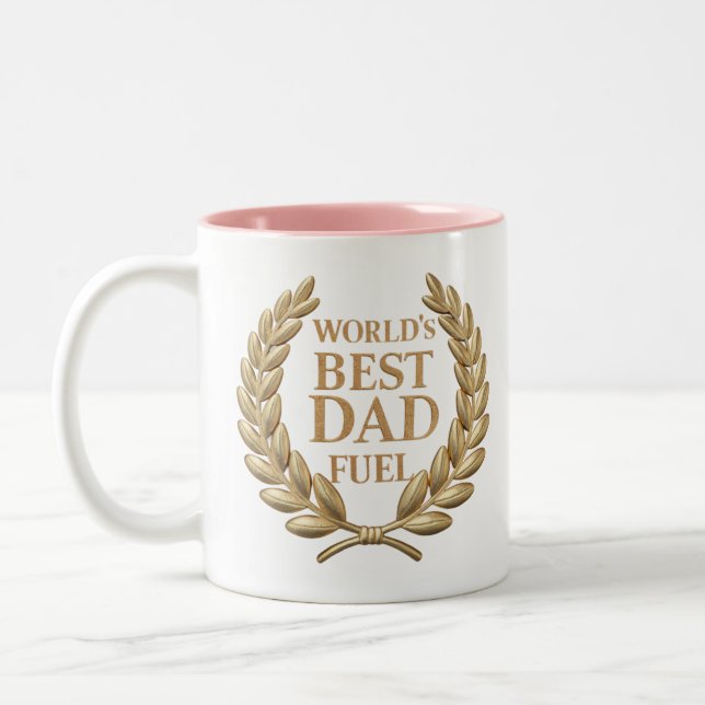 "World's Best Dad Fuel" Two-Tone Coffee Mug (Left)