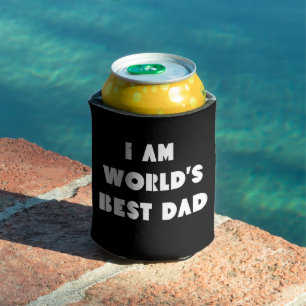  world's best dad funny ,black and white chic can cooler