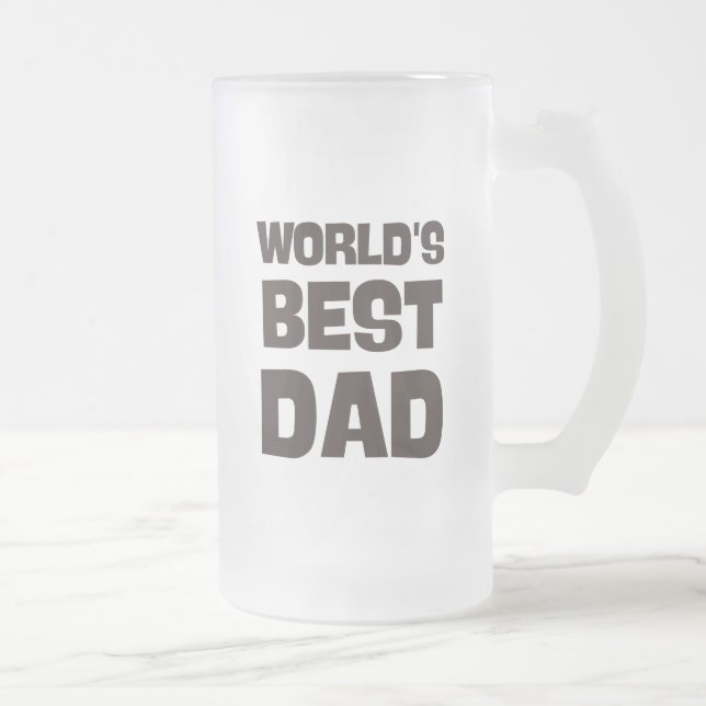 worlds best dad funny dad frosted glass beer mug (Right)