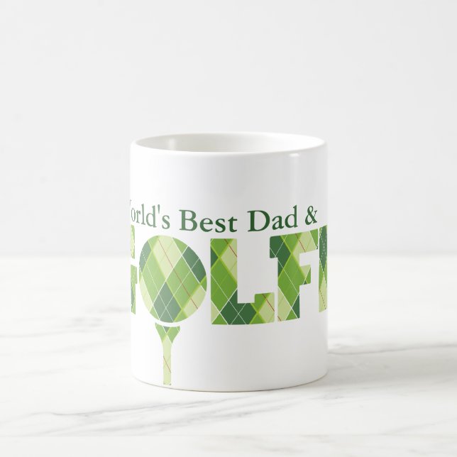 World's Best Dad & Golfer fun golfing green mug (Center)