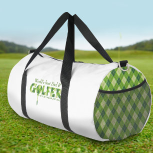 Worlds best dad golfer slogan bag