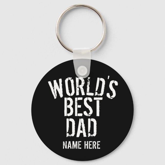 WORLD'S BEST DAD, GRANDPA, PERSONALIZE   KEY RING (Front)