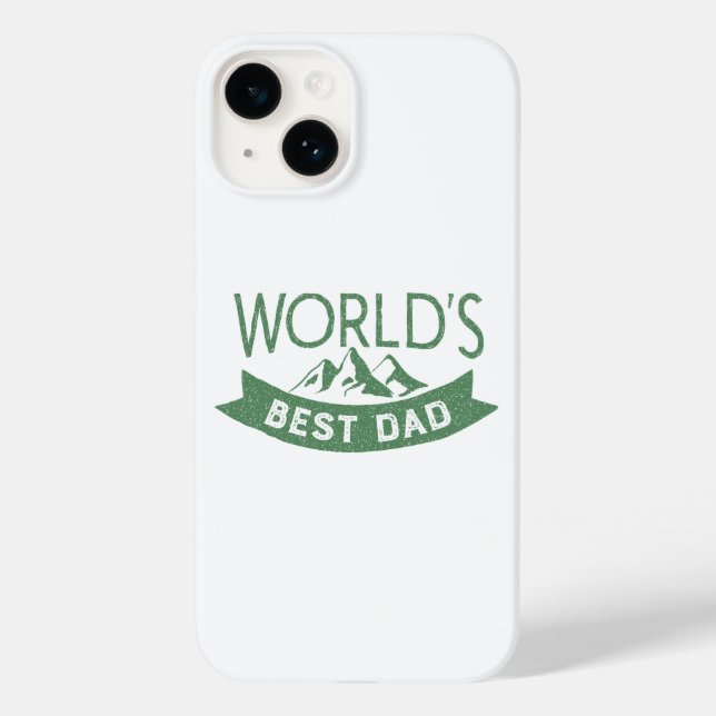 World's Best Dad Green and White Case-Mate iPhone Case (Back)