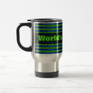 Worlds Best Dad green blue Travel Mug
