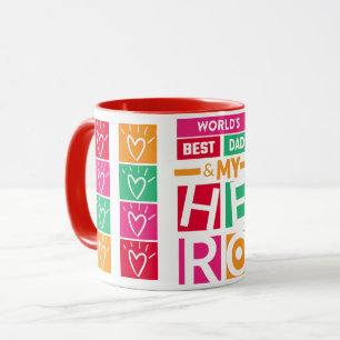 World's Best Dad Heart and Hero Coffee Mug