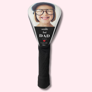 Worlds Best Dad I Love You Custom Kids Photo Black Golf Head Cover