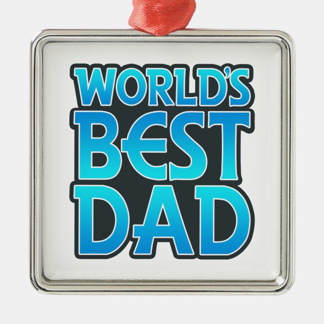 World's Best Dad Metal Tree Decoration (Front)