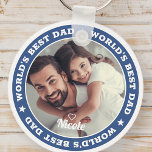 World's Best Dad Modern Custom Photo Key Ring<br><div class="desc">This simple and modern design is composed of serif typography and add a custom photo.</div>