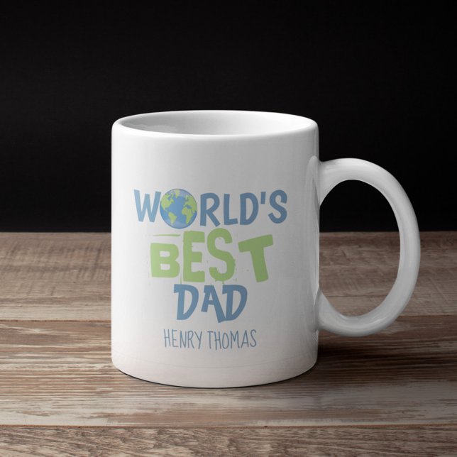 World's Best Dad Modern Trendy Typography  Coffee Mug (Creator Uploaded)