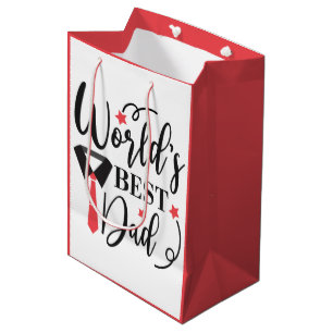 World's Best Dad Modern Typography Father's Day Medium Gift Bag