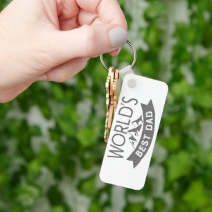 World's Best Dad mountains Modern Father's Day Key Ring