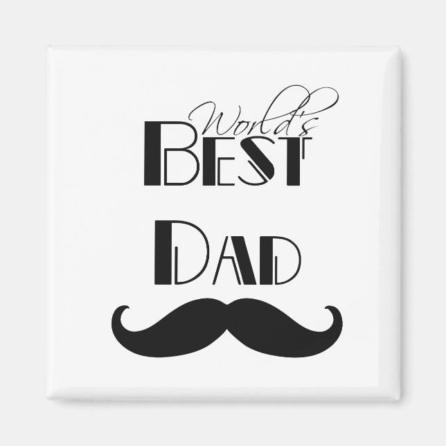 World's Best Dad Moustache Magnet (Front)