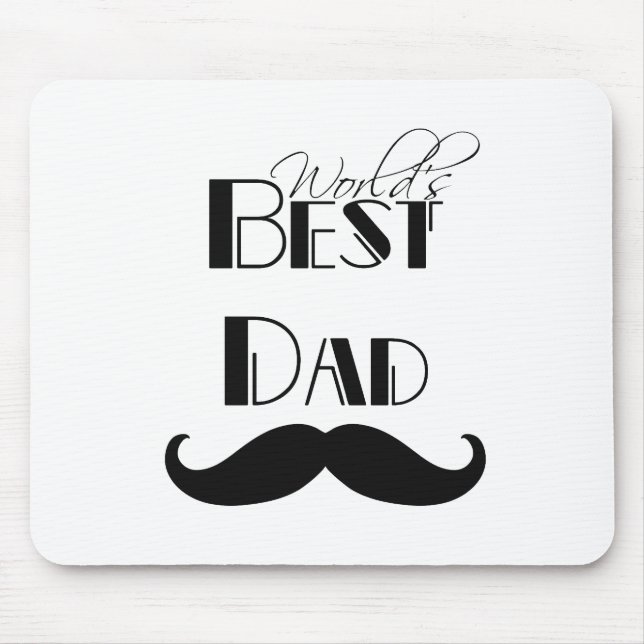 World's Best Dad Moustache Mouse Mat (Front)