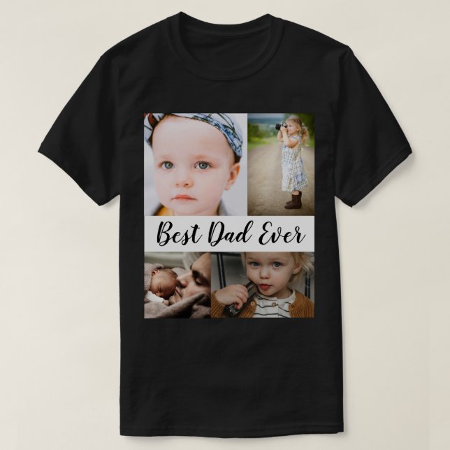 World's Best Dad Multi-Photo Father's Day T-Shirt (Design Front)