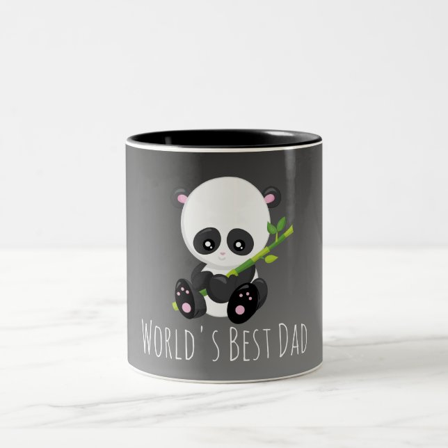 Worlds Best Dad Panda Two-Tone Coffee Mug (Center)