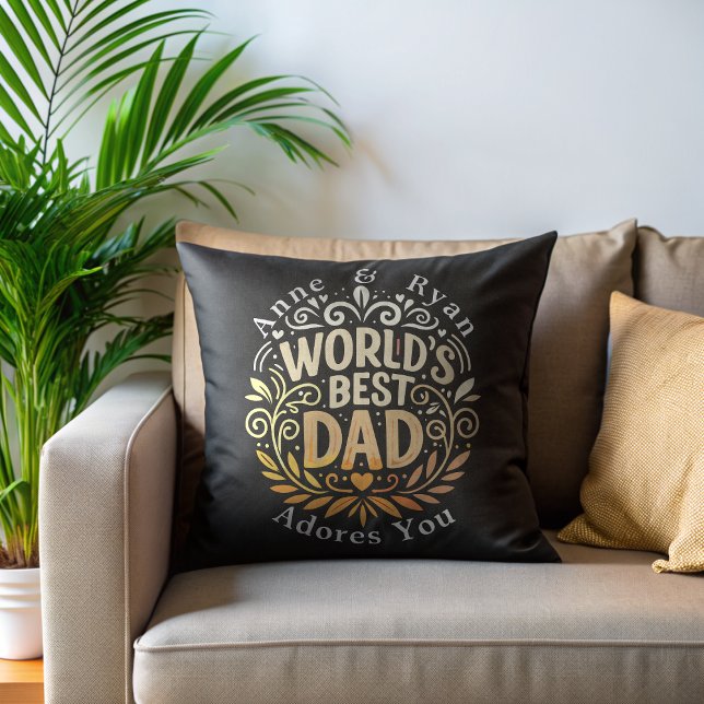 World's Best Dad Personalised Pillow (Creator Uploaded)