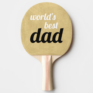 World's Best Dad Personalised Script Gold Ping Pong Paddle