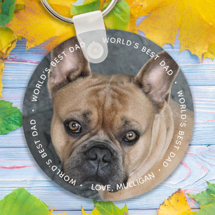 World's Best Dad - Pet Photo Dog Dad - I Love You Key Ring
