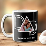 World's Best Dad Photo Black Coffee Mug<br><div class="desc">This World's Best Dad Photo Mug is decorated with the word DAD in white typography on a black background.
Easily customisable with your photo.
Makes a perfect gift for Dad.</div>