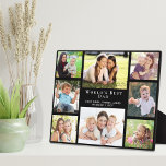 World's Best Dad Photo Collage Black Plaque<br><div class="desc">Give the world's best dad an elegant custom multi-photo collage plaque that he will treasure for years. You can personalise with eight photos of children, other family members, pets, etc., personalise the expression "World's Best Dad" and how he is addressed (daddy, papa, etc.), and add children's and pets' names, all...</div>