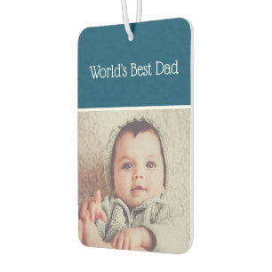 Worlds Best Dad Photo Personalised Car Air Freshener