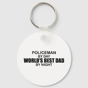 World's Best Dad - Policeman Key Ring