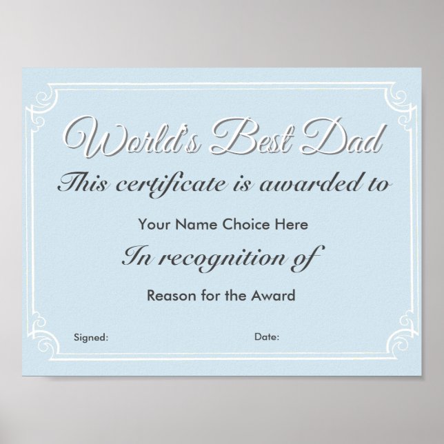 World's Best Dad Poster (Front)