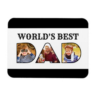 World's Best Dad Quote 3 Photo Collage Magnet